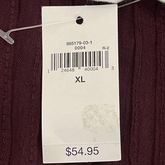 Vintage Gap Tunic Top SZ XL Solid Purple Long Sleeve Fall Autumn Cottagecore NWT - Picture 9 of 16